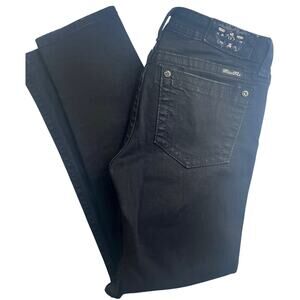 Miss Me Signature Black Distressed Bling  Gems Skinny Women’s  Jeans Sz 31 EUC